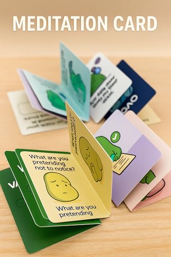 Mindfulness Meditation Cards with NFC – Emotional Support Pickle Theme Gift – 100 Affirmation & Reflection Prompts for Anxiety Relief, CBT Therapy, Self Care – Funny Mental Health Gifts for Women