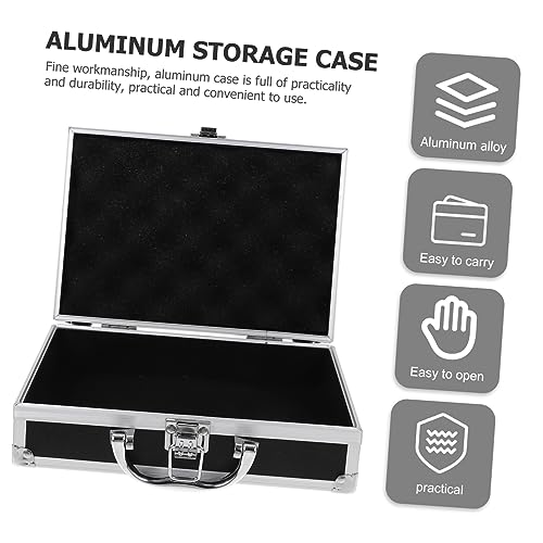 Multifunctional Aluminum Alloy Briefcase Portable Box Durable Storage Case for Home Office and Travel Shockproof Organizer for Instruments