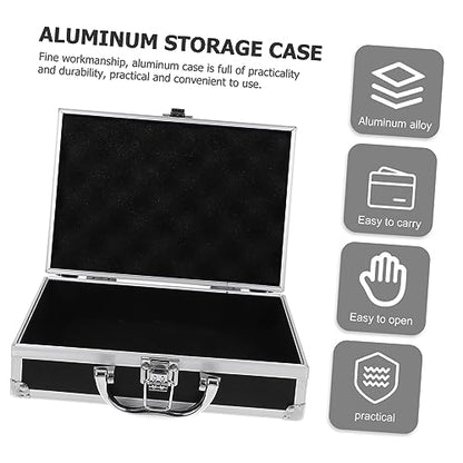 Multifunctional Aluminum Alloy Briefcase Portable Box Durable Storage Case for Home Office and Travel Shockproof Organizer for Instruments