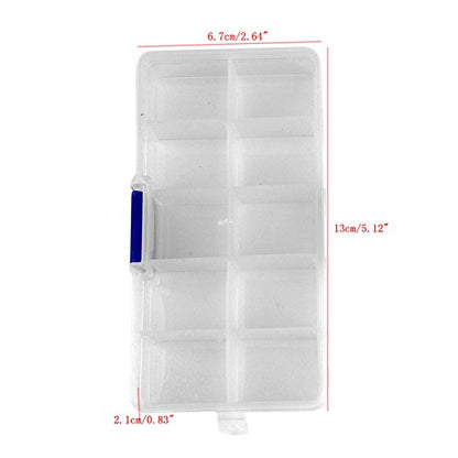 Plastic Storage Container Transparent Storage Box with Adjustable Partition Can Hold Handicrafts Jewelry and Small Parts, Blue
