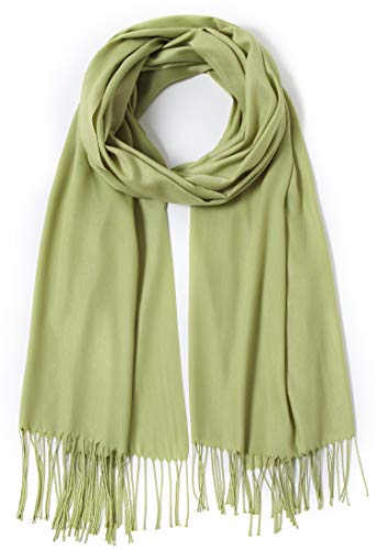 Cindy & Wendy Pashmina Shawls and Wraps Scarf for Women Soft Large Winter Shawl for Evening Dress Wedding Party - color: Light Apple Green