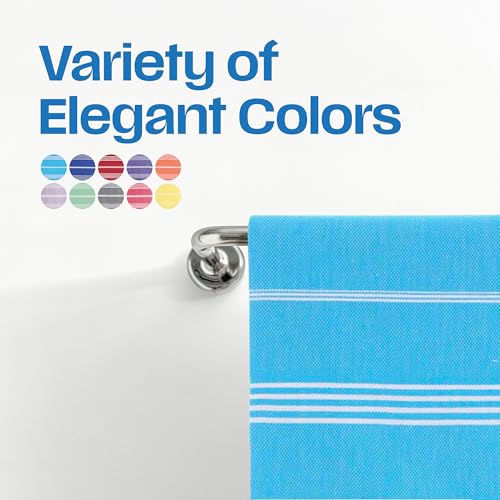 Lina Turkish Beach Towel Peshtemal (38" x 71"), Sand-Free, Large & Quick-Dry, Lightweight Pool Towels for Travel, Soft 100% Turkish Cotton & Pre-Washed, Ideal for Spa or Bath, Turquoise - color: Turquoise