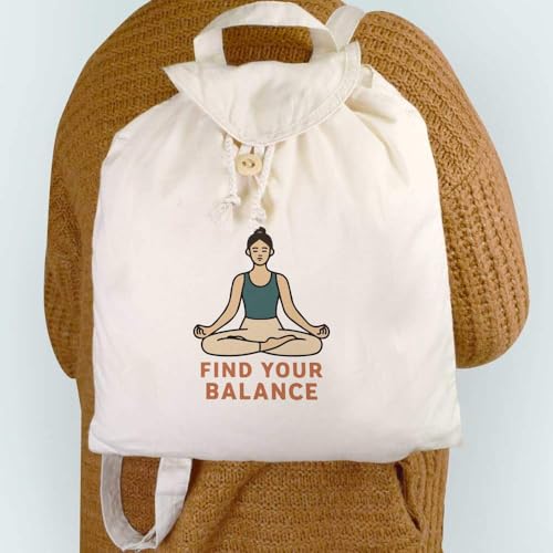 Azeeda 'Yoga Balance Meditation' Canvas Rucksack/Backpack (RK00040673)