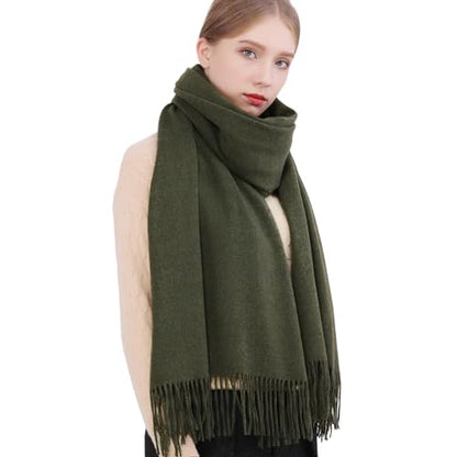 RIIQIICHY Winter Scarfs for Women Pashmina Shawls Wraps for Evening Dresses Large Warm Soft Scarves - color: Green