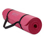 Gaiam Essentials 2/5" Thick (10mm) Yoga & Pilates, Fitness & Exercise Mat with Easy-Cinch Carrier Strap Cusion Support For Fitness and Gym Workouts - color: Pink