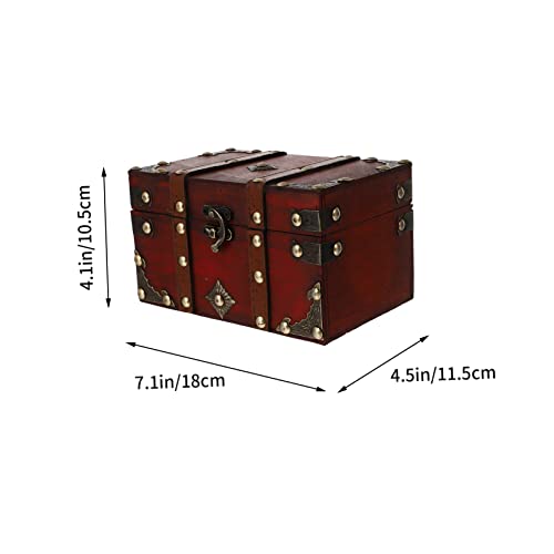 Retro Wooden Square Storage Box Delicate Jewelry Organizer Solid Sundries Storage for Living Room Bedroom Office Chic Design for Small Items