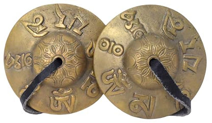 Mudra Crafts Tibetan Tingsha Bells Yoga Chimes – Mantra Tibetan Finger Cymbals Meditation Bells for Mindfulness, Prayer, and Sound Healing - color: Mantra, size: 2.5 Inches