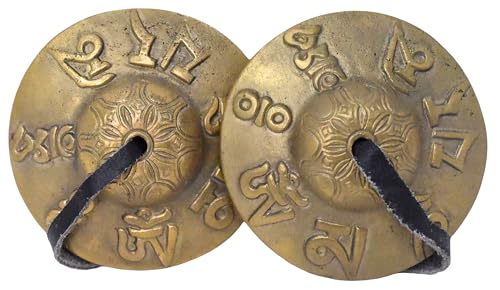 Mudra Crafts Tibetan Tingsha Bells Yoga Chimes – Mantra Tibetan Finger Cymbals Meditation Bells for Mindfulness, Prayer, and Sound Healing - color: Mantra, size: 2.5 Inches