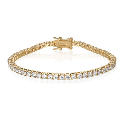 2.5mm Tennis Bracelet, 2.5mm Thin 18K White Gold Plated Cubic Zirconia Tennis Bracelet for Women - color: Gold Plated, size: 2.5mm 6 inch