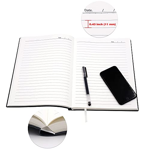 Large Thick Journal Notebook,Lined Papers,A4 8.4x11.4 inches,416 Pages,Soft Faux Leather Cover (Black,Ruled) - color: Black,Ruled, 416Pages