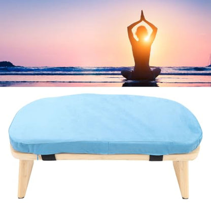 ZJchao Meditation Bench Wooden Yoga Stool Ergonomic Detachable Kneeling Chair for Home Meditation with Soft Cushion Carry Bag (Blue) - color: Blue