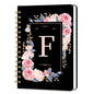 Lined Spiral Journal Notebook, A5 College Ruled Spiral Notebook for Women, Hardcover with Elegant Design for Work and Note-Taking, 5.5 * 8.25 inch, 160 Pages, Letter F - color: F