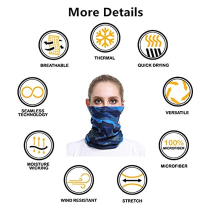 Headband Neck Gaiter Head Wrap Headwear Face Mask Magic Scarf Bandana for Men and Women - color: 9pc.camouflage New Series