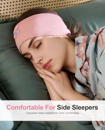 Perytong Sleep Headphones Wireless, Bluetooth Sports Headband Headphones with Ultra-Thin HD Stereo Speakers Perfect for Sleeping,Workout,Jogging,Yoga,Insomnia, Air Travel, Meditation (Bright Pink) - color: Bright Pink