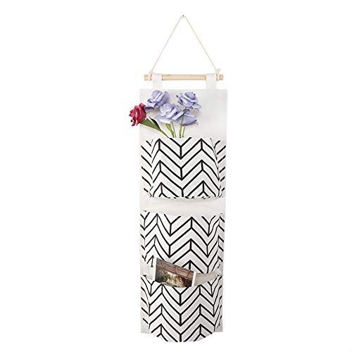Cotton Linen Hanging Wall with 3 Pockets for Entryway, Bedroom, and Dorm Room Storage – Space-Saving Solution for Keys, Phones, and Daily Essentials