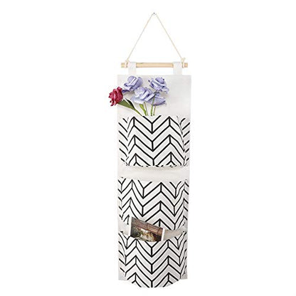 Cotton Linen Hanging Wall with 3 Pockets for Entryway, Bedroom, and Dorm Room Storage – Space-Saving Solution for Keys, Phones, and Daily Essentials