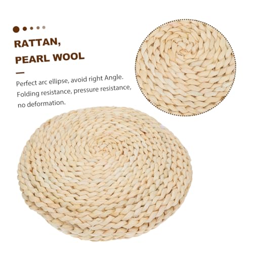 PRETYZOOM Handmade Woven Thickened Meditation Mat Corn Bran Seat Mat Yoga Bolster Pillow