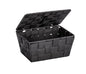 WENKO Storage Adria Black with lid-Bathroom Basket, Polypropylene, 19 x 10 x 14 cm - color: Black