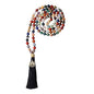 COAI Hand Knotted Tassel 108 Mala Beads Stone Beaded Necklace for Yoga Meditation - style: Multi-Color Stone