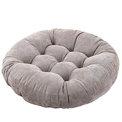 Tiita Outdoor Cushions Square Floor Pillow Thicken Tufted Seat Pad Large Floor Cushion for Yoga Meditation Living Room - color: Round|grey, size: 1 Count (Pack of 1)
