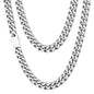 ChainsHouse Stainless Steel Mens Cuban Link Chain, Black/ 18K Gold Plated Miami Cuban Chain Necklace, 5mm/7mm/9mm/12mm/14mm Width, No Tarnish& Durable Hip Hop Mens Jewelry, 18"-30", Send Gift Box - color: a. 7mm width-steel, size: 18 inches