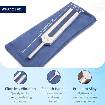 528 hz Tuning Fork for Healing - Precision-Machined Aluminum Alloy - Made in USA - Chakra Healing, Sound Therapy, Reiki, Yoga, Energy Balancing Tools - Tuning Fork Medical Grade. - size: 528 hz