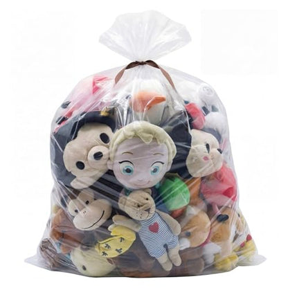 Wowfit 5 CT 32x42 inches Big Large Clear Plastic Bags Perfect for Blanket, Duvets, Pillows, Plush Toys, Comforter and Basement Storage (1.6 Mil Flat Bags) - size: 32"x42"