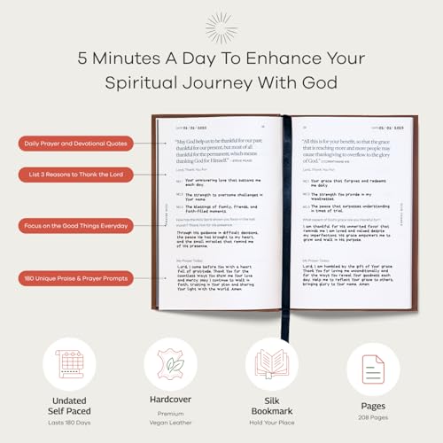 Gratitude Gifted Christian Prayer Journal - Light Brown with 5-Minute Guided Gratitude Journal - Sage for Men & Women