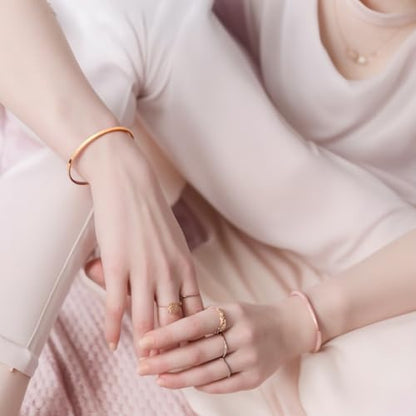 Dainty Gold Bar Bracelet for Women Simple Delicate Thin Cuff Bangle Hook Bracelet 18K Gold Plated Handmade Minimalist Jewelry - color: Gold