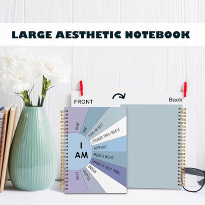 BearCake Positive Affirmations Gifts, Inspirational Motivational Notebook Journal, Boho Sunshine Notebook Journal, Inspirational Gifts for Women, I am Brave Kind Hardcover Spiral Notebook 5.5x8.3 Purple - color: physiotherapy-blue I am