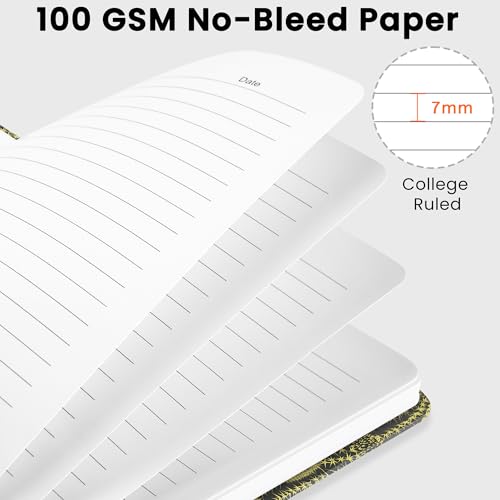 Lined Spiral Journal Notebook, A5 College Ruled Notebook for Journaling, Note-Taking, and Daily Planning, Durable Hardcover with an Elegant Design, Cactus - color: T.Cactus