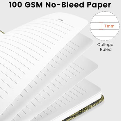 Lined Spiral Journal Notebook, A5 College Ruled Notebook for Journaling, Note-Taking, and Daily Planning, Durable Hardcover with an Elegant Design, Cactus - color: T.Cactus