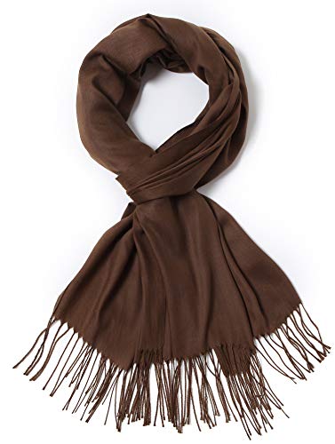 Cindy & Wendy Pashmina Shawls and Wraps Scarf for Women Soft Large Winter Shawl for Evening Dress Wedding Party - color: Coffee