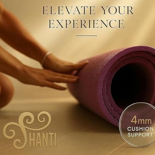 Shanti Diamond Series Yoga Mat - Diamond Shape to expand your Practise, UltraGrip surface, High dencity Cushioning for, Yoga, Pilates, Stretching & Home fitness. - color: Midnight Blue