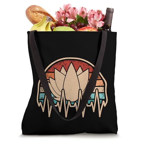 Retro Yoga Heartbeat Yogi Meditation Vintage Men Women Lotus Tote Bag