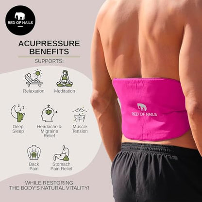 Bed of Nails Strap Original Bon Acupressure Design with 1848 Precision Nails, 15 x 8, Pink