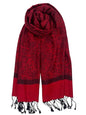 Pashmina Shawl Wrap for Women Soft Lightweight Multi-Purpose Scarf for Weddings, Parties & Casual Wear - color: Jacquard Red Black - Pl1835