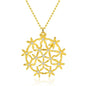 Flower of Life Necklace: 18K Gold Plated Sacred Geometry Buddhist Chakra Mandala with Diamond Pendant Necklaces Yoga Spiritual Amulet Jewelry Meditation Gift for Women Men - color: gold-1
