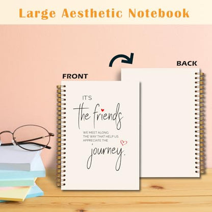 JINYO Gifts for Friends Notebook, Friendship Gifts for Women Friends Journal, BFF Bestie Soul Sister Gift for Women Spiral Notebook 5.5x8.3 Inch - color: white Friendship Notebook