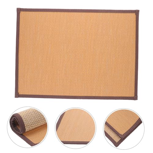 Woven Meditation Cushion Thick Floor Mat for Sitting Classic Carbonized Tatami Style Seat Pad for Bedroom Yoga Office Design with Smooth Surface