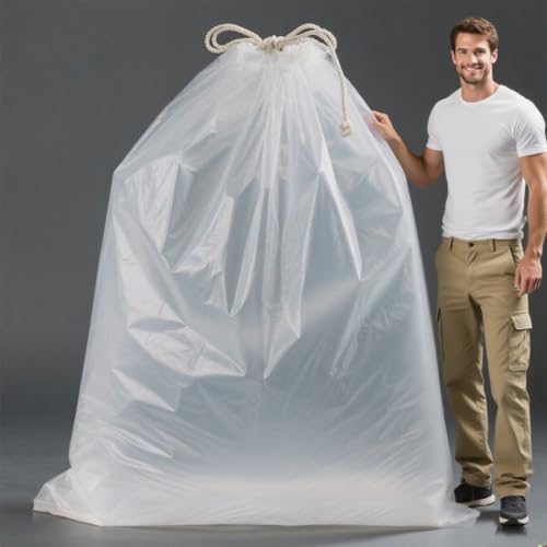 Extra Large Plastic Storage Bags 79 x 99 inches Huge Clear Giant Storage Bags Perfect for Moistureproof, Dustproof, Business Packing, Industry or Agriculture Use and More (5 Pack) - size: 79 x 99"