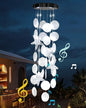 Solar Wind Chimes Decorative Lights for Outside, Shells Gifts for Mom Grandma Women Wife Girls, Hanging Solar Light for Holiday Garden Yard Window (White) - size: White
