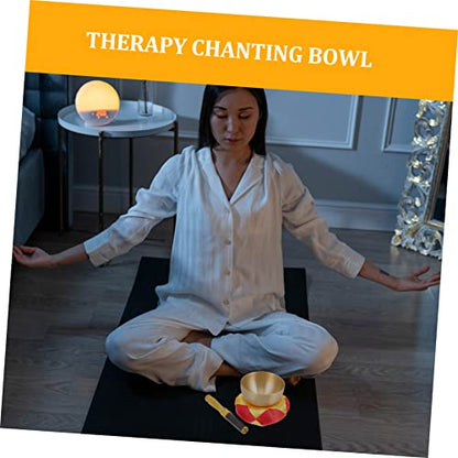 1set Tibetan Singing Bowl Yoga Meditation Tool Chime and Mallet Offering Bowl for Meditation and Relaxation