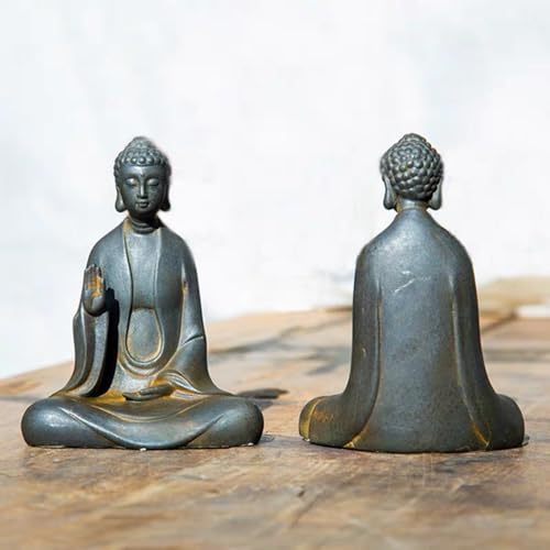 Faceless Buddha Statue - Solid Cast Iron Buddha Figurine, Indoor/Outdoor Zen Decor for Meditation & Spiritual Room - style: Fearless