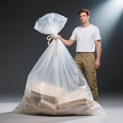 Extra Large Plastic Bags 59 x 71 Inch Clear Moving Plastic Appliance Storage Bags Perfect for Moistureproof, Dustproof, Luggage, Kids Bike, Big Plush Toys, Equipments and More (5 pack) - size: 59 x 71"