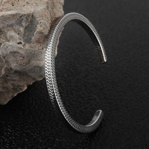 Handmade 925 Sterling Silver Bangle Bracelet Simple Silver/Gold Adjustable Cuff Bangles Durable Stainless Steel bracelet for Men &Women Daily Jewelry Gift for Anniversary Birthday Gift - color: Bangle-23