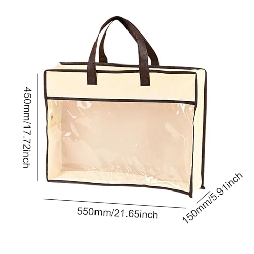 Handbag Dust Bag Purse Protector Beige Multifunctional Storage Organizer for Towels Bed Sheets Pillow Gloves Pillowcase- 55x45x15cm