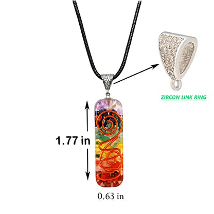7 Chakra Necklace Bracelet Orgone Energy Protection and Spiritual Healing Pendant Necklaces Bracelets Set for Women Men