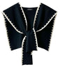 Halemet Knitted Shawl Wraps for Women Chic Sweater Cardigan Cashmere Scarf Knotted Shoulder Top Cover Cape Poncho Travel Wrap - color: Black