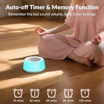 Kipcush Sleep Sound Machine& Tibetan Singing Bowl Machine Bundle for Sleep, Relax, Work, Night Feeding, Yoga, Meditation, Mindfulness, Healing, Chakra Healing and Stress Relief